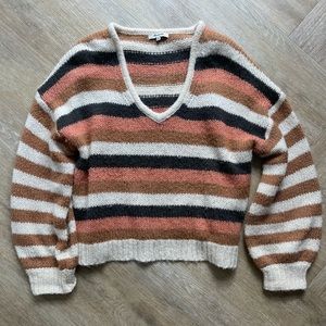 LARGE Madewell striped sweater. Looser fit with balloon sleeves